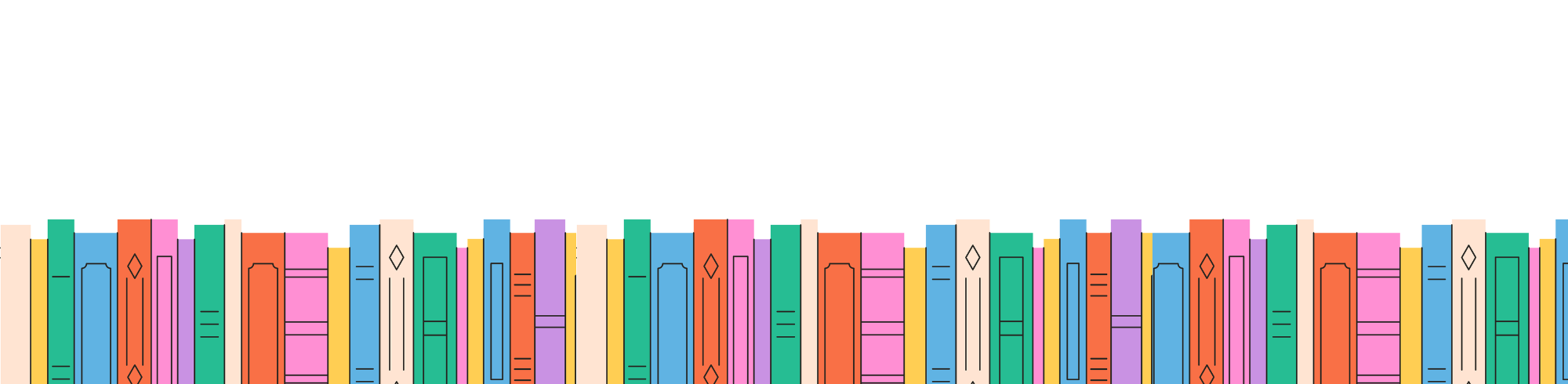 an illustration of book spines